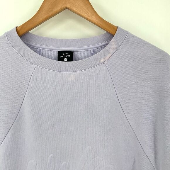 Nike Dri-Fit Get Fit Lux Crew Sweatshirt Lilac Purple Women Medium Soft Wicking - Picture 5 of 8